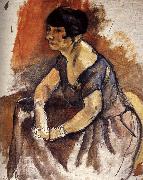 Jules Pascin Lady  Portrait of Andora oil painting